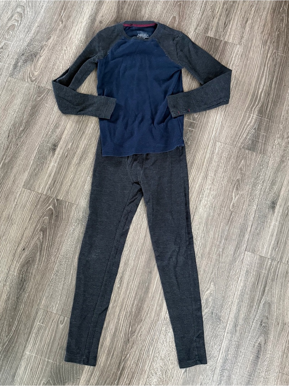Cuddl duds boys Long Sleeve Two-Piece Pajama Set, thermal waffle knit